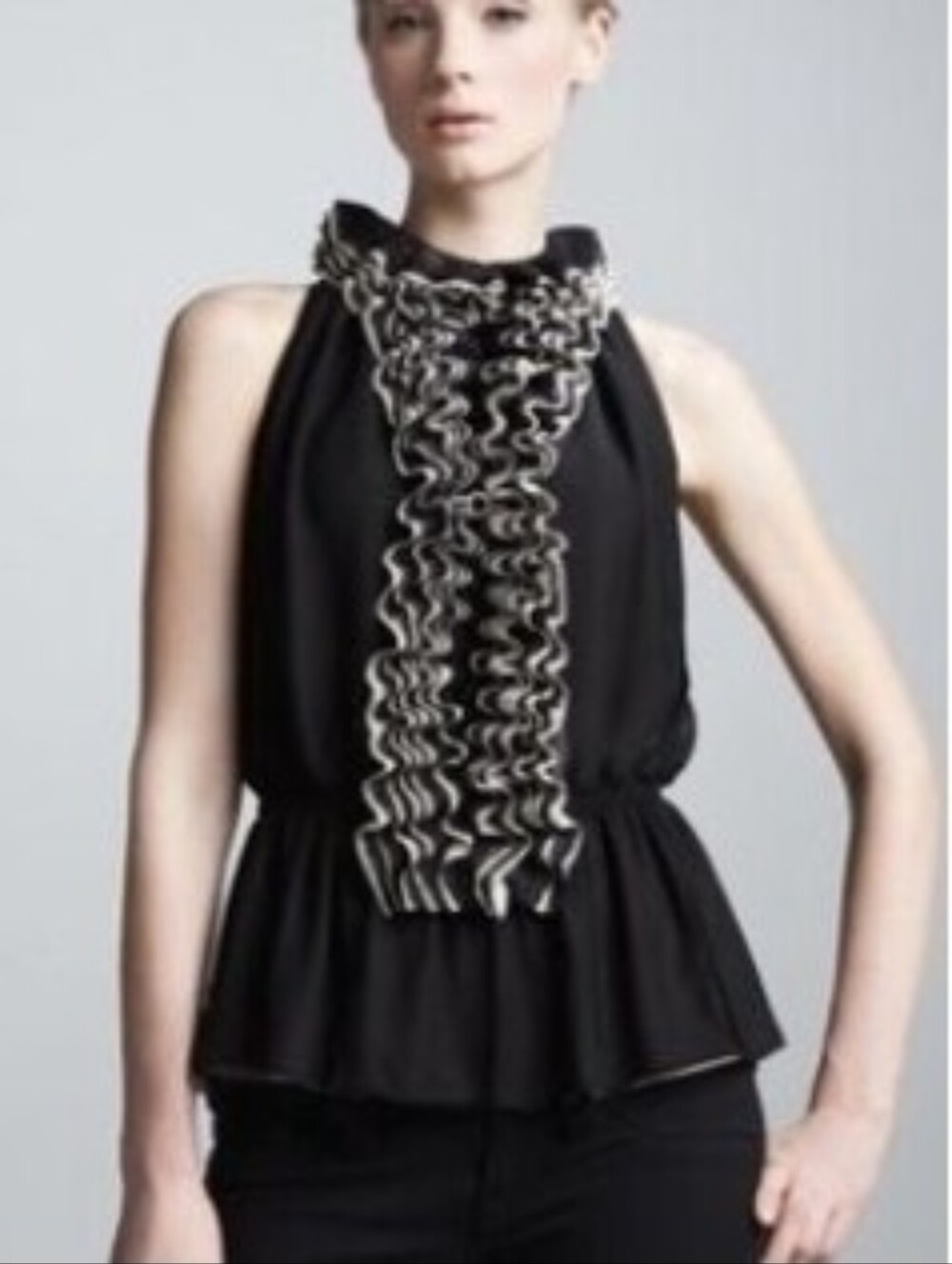 Neiman Marcus/Target Robert Rodriguez Women's Ruffle Sleeveless Blouse Medium